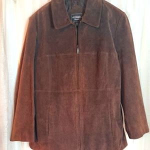 Outbrook Woman Brown 100% Soft Leather Jacket Sz 1X 16W/18W GREAT Condition!